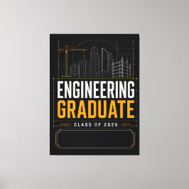 Afgestudeerd ingenieur 2026 Geschenk met eigen naa Canvas Afdruk