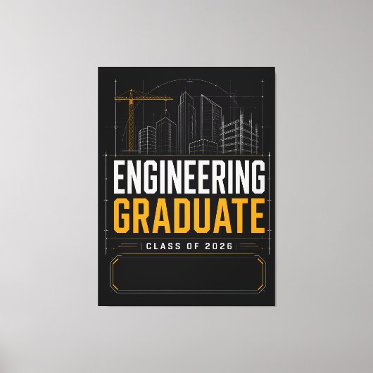 Afgestudeerd ingenieur 2026 Geschenk met eigen naa Canvas Afdruk (Voorkant)