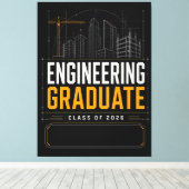 Afgestudeerd ingenieur 2026 Geschenk met eigen naa Canvas Afdruk (Insitu (Houten vloer))