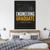 Afgestudeerd ingenieur 2026 Geschenk met eigen naa Canvas Afdruk (Insitu (Slaapkamer))