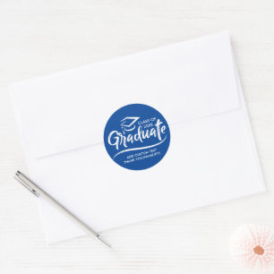 Afgestudeerd Jaar Afgestudeerde Naam Dank U Aangep Ronde Sticker