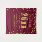 Afgestudeerd KLAS JAAR Donkerrood Goud Confetti Op Wandkleed (Voorkant (horizontaal))