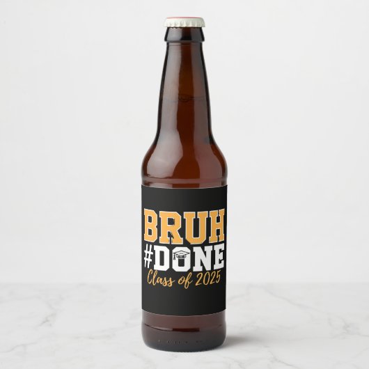 Afgestudeerd Klas Van 2025 Afstuderen Afgestudeerd Bier Etiket (Voorkant)