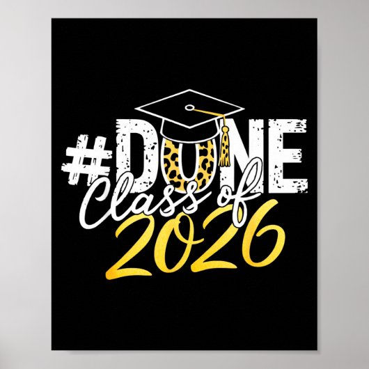 Afgestudeerd klas van 2026 senior afstudeer laatst poster (Voorkant)