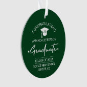 Afgestudeerd | Klasse jaar en school PHOTO groen Ornament (voorkant)