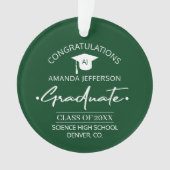 Afgestudeerd | Klasse jaar en school PHOTO groen Ornament (voorkant)