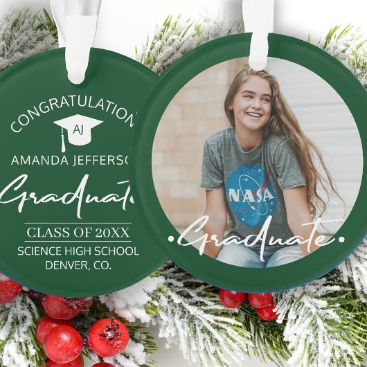 Afgestudeerd | Klasse jaar en school PHOTO groen Ornament