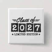 Afgestudeerd Limited Edition Seniorklas 2027 Vierkante Button 5,1 Cm (Voorkant)