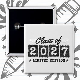 Afgestudeerd Limited Edition Seniorklas 2027 Vierkante Button 5,1 Cm