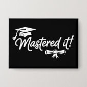 Afgestudeerd Masters Afstuderen Afgestudeerde Grad Button (Voorkant)