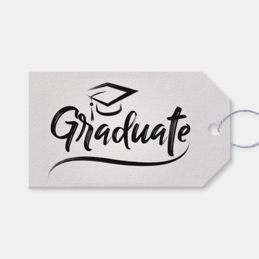 Afgestudeerd met afstudeerhoed cadeaulabel (Voorkant (Horizontaal))