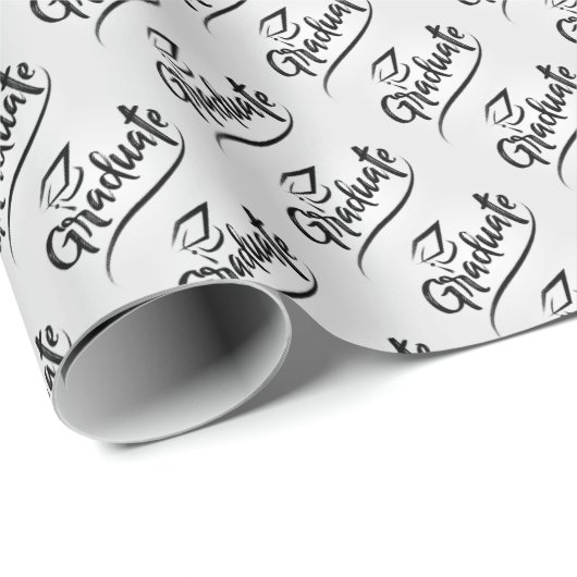 Afgestudeerd met afstudeerhoed cadeaupapier (Rol Hoek)