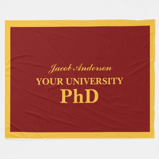Afgestudeerd met PhD gepersonaliseerde naam Fleece Deken (Voorkant (Horizontaal))