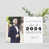 Afgestudeerd middelbaar onderwijs Minimalistische  Aankondiging (Staand voorkant)