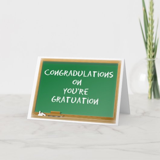 Afgestudeerd.  Misspeld.  Grappig Kaart (Voorkant)