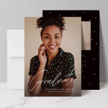 Afgestudeerd modern schrift eenvoudige foto afstud