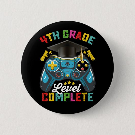 Afgestudeerd op 4e leerjaar niveau Afstudeer Gamin Ronde Button 5,7 Cm (Voorkant)