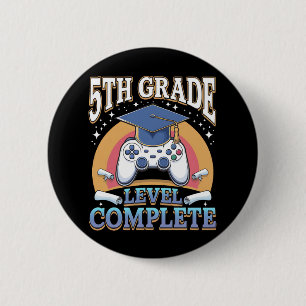 Afgestudeerd op 5e leerjaar niveau Gamen Gamer Ronde Button 5,7 Cm