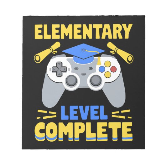 Afgestudeerd op basisniveau Gamen Gamer Afstuderen Notitieblok (Voorkant)