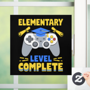 Afgestudeerd op basisniveau Gamen Gamer Afstuderen Raamsticker