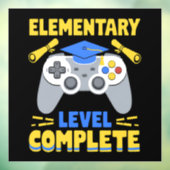 Afgestudeerd op basisniveau Gamen Gamer Afstuderen Raamsticker (Vel 3)