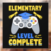 Afgestudeerd op basisniveau Gamen Gamer Afstuderen Raamsticker (Vel 2)