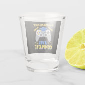 Afgestudeerd op basisniveau Gamen Gamer Afstuderen Shot Glas (Achterkant)