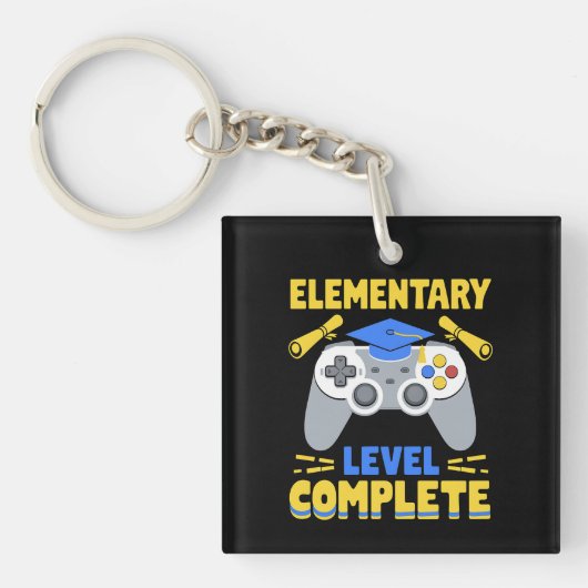Afgestudeerd op basisniveau Gamen Gamer Afstuderen Sleutelhanger (Voorkant)