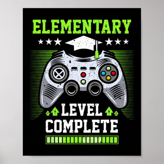 Afgestudeerd op basisonderwijs Cl 2025 Gamer Poster (Voorkant)