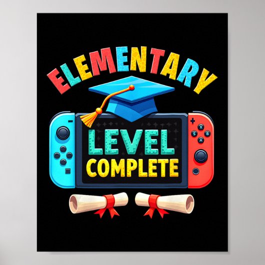 Afgestudeerd op basisonderwijs Cl 2025 Gamer Poster (Voorkant)