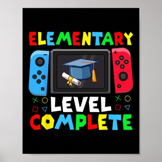 Afgestudeerd op basisonderwijs Cl 2025 Gamer Poster (Voorkant)