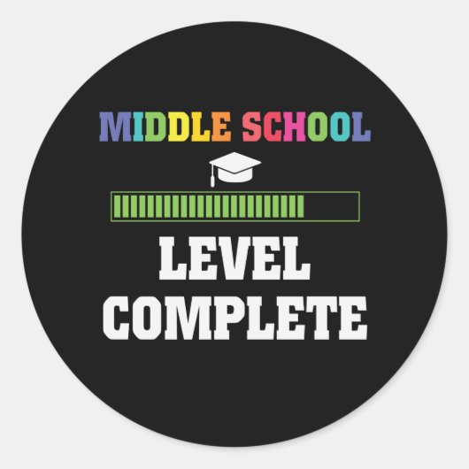 Afgestudeerd op middelbareschoolniveau ronde sticker (Voorkant)