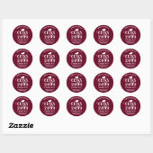 Afgestudeerd Paars Jaar Klasse Gefeliciteerd Naam Ronde Sticker (Vel)