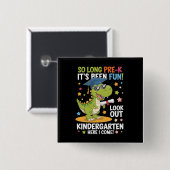 Afgestudeerd Pre-K Kleuterschool Dinosaur T Rex Vierkante Button 5,1 Cm (Voorkant /achterkant)