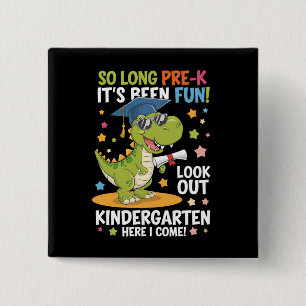 Afgestudeerd Pre-K Kleuterschool Dinosaur T Rex Vierkante Button 5,1 Cm