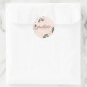 Afgestudeerd Roze Blush Bloemendesign Afstudeerfee Ronde Sticker (Tas)