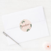 Afgestudeerd Roze Blush Bloemendesign Afstudeerfee Ronde Sticker (Envelop)