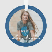 Afgestudeerd | Schooljaar en schoolFOTO blauw Ornament (achterkant)