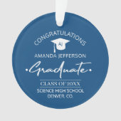 Afgestudeerd | Schooljaar en schoolFOTO blauw Ornament (voorkant)