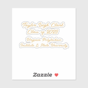 Afgestudeerd Script Aangepast Afstuderen Sticker