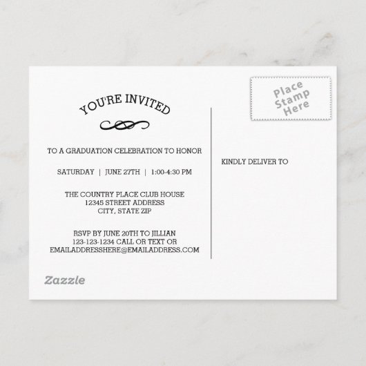 Afgestudeerd script - briefkaart (Achterkant)
