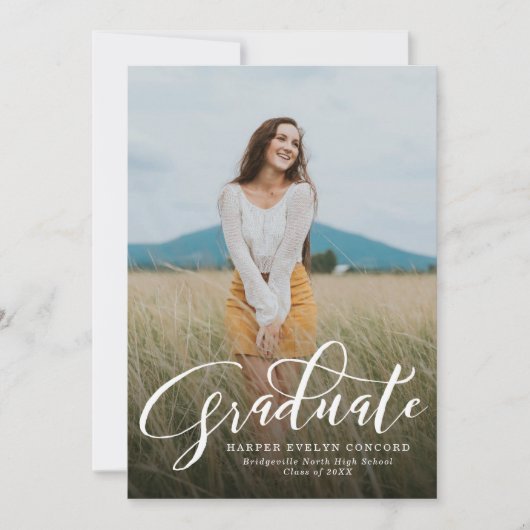 Afgestudeerd script eenvoudig één foto afstuderen kaart (Voorkant)