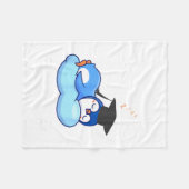 Afgestudeerd, terug naar bed - grappige pinguïn af fleece deken (Voorkant (Horizontaal))