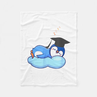 Afgestudeerd, terug naar bed - grappige pinguïn af fleece deken