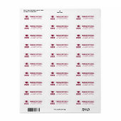 Afgestudeerd universitair lettertype wit burgundy etiket (Full Sheet)