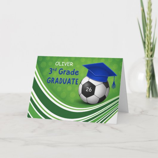 Afgestudeerd Voetbal Derde Klas Personaliseer Naam Kaart (Voorkant)