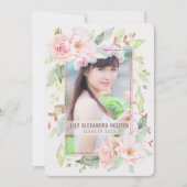 Afgestudeerd | Waterverf Blush Roos Floral Kaart (Voorkant)