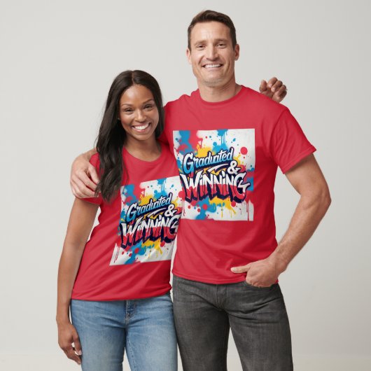 ‘Afgestudeerd & winnend’ Mannen Tshirt (Unisex)