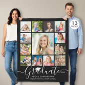 Afgestudeerde 13 Foto Collage Script Aangepaste Kl Fleece Deken