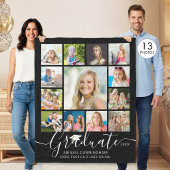 Afgestudeerde 13 Foto Collage Script Aangepaste Kl Fleece Deken